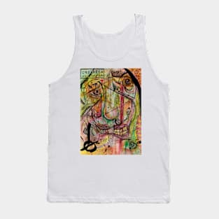 Abstract Coloured Smile Tank Top